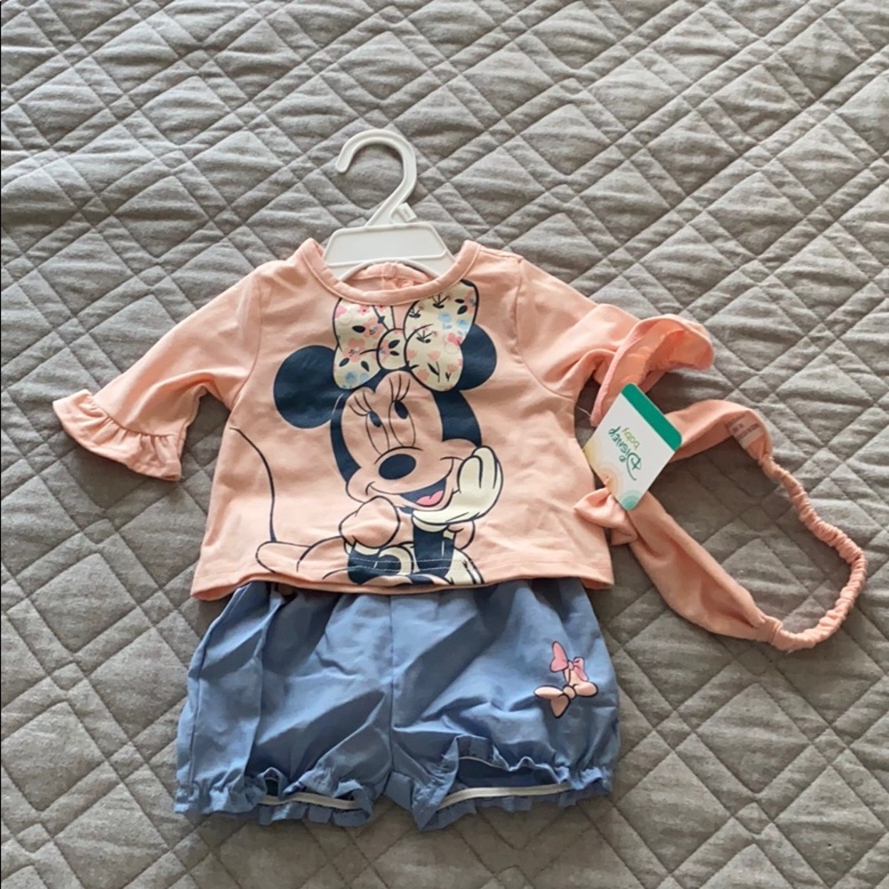 Disney Baby Minnie Mouse Shorts Set with Headband